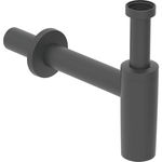 Sifón con tubo de inmersión Geberit para lavabos, salida horizontal: Negro mate, d'=32mm